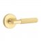 Emtek 5109 T-Bar Straight Knurled Lever with Disk Rosette Satin Brass