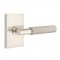 Emtek 5112 T-Bar Straight Knurled Lever with Modern Rectangular Rosette Satin Nickel
