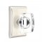 Emtek 5112 Windsor Glass Door Knob with Modern Rectangular Rosette Satin Nickel