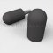 Rockwood 467 Heavy Duty Door Stop Flame Resistant Black Molded Rubber Bumper