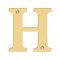 Deltana Solid Brass Traditional Letters, Residential Letter "H" - 4" Height, PVD Polished Brass Finished