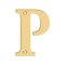 Deltana Solid Brass Traditional Letters, Residential Letter "P" - 4" Height, PVD Polished Brass Finished