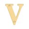 Deltana Solid Brass Traditional Letters, Residential Letter "V" - 4" Height, PVD Polished Brass Finished