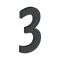 Deltana Stainless Steel Modem Numbers, B Series with Riser, No"3" Digit Flat Black (US19) Finished