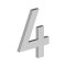 Deltana Stainless Steel Modem Numbers, B Series with Riser, No"4" Digit Satin Stainless Steel (US32D) Finished