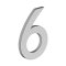 Deltana Stainless Steel Modem Numbers, B Series with Riser, No"6" Digit Satin Stainless Steel (US32D) Finished