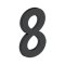 Deltana Stainless Steel Modem Numbers, B Series with Riser, No"8" Digit Flat Black (US19) Finished