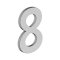 Deltana Stainless Steel Modem Numbers, B Series with Riser, No"8" Digit Satin Stainless Steel (US32D) Finished