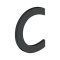 Deltana Stainless Steel Modem Numbers, B Series with Riser, Letter "C" Flat Black (US19) Finished