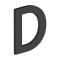 Deltana Stainless Steel Modem Numbers, B Series with Riser, Letter "D" Flat Black (US19) Finished