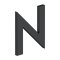 Deltana Stainless Steel Modem Numbers, B Series with Riser, Letter "N" Flat Black (US19) Finished