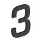 Deltana House Numbers, No"3" Digit, Flat Black (US19) Finished