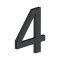 Deltana House Numbers, No"4" Digit, Flat Black (US19)