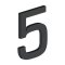 Deltana House Numbers, No"5" Digit, Flat Black (US19) Finished