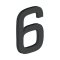 Deltana House Numbers, No"6" Digit, Flat Black (US19) Finished