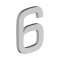 Deltana House Numbers, No"6" Digit, Satin Stainless Steel (US32D) Finished