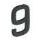 Deltana House Numbers, No"9" Digit, Flat Black (US19) Finished