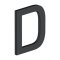 Deltana Stainless Steel Modern Letters, E Series with Risers, Letter "D", 4" Height Flat Black (US19) Finished