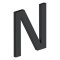 Deltana Stainless Steel Modern Letters, E Series with Risers, Letter "N", 4" Height Flat Black (US19) Finished