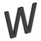 Deltana Stainless Steel Modern Letters, E Series with Risers, Letter "W", 4" Height Flat Black (US19) Finished