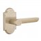 Emtek EM7108AR Aurora Lever on #1 Rosette Tumbled White Bronze