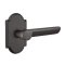 Emtek Aurora Lever, Sandcast Bronze Leverset, Dummy Pair, Ribbon & Reed Rosette, Flat Black Bronze (FB)