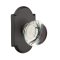 Emtek Providence Glass Knob, Sandcast Bronze Door Knob, #1 Rosette, Flat Black Bronze (FB)