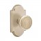 Emtek EM7108BU Sandcast Bronze Butte Knob on #1 Rosette Tumbled White Bronze