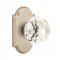 Emtek EM7108CK Diamond Crystal Knob on #1 Rosette Tumbled White Bronze