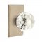 Emtek EM7104CK Diamond Crystal Knob on #3 Rosette Tumbled White Bronze