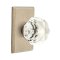 Emtek Diamond Glass Knob, Sandcast Bronze Door Knob, #3 Rosette, Unlacquered Brass Tumbled White Bronze (TWB)
