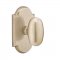 Emtek EM7108BZEG Sandcast Bronze Egg Knob on #1 Rosette Tumbled White Bronze