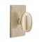 Emtek EM7104BZEG Sandcast Bronze Egg Knob on #3 Rosette Tumbled White Bronze