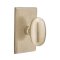 Emtek Egg Knob, Sandcast Bronze Door Knob, #3 Rosette, Unlacquered Brass Tumbled White Bronze (TWB)