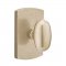 Emtek EM7100BZEG Sandcast Bronze Egg Knob on #4 Rosette Tumbled White Bronze
