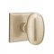 Emtek EM7111BZEG Sandcast Bronze Egg Knob on #6 Rosette Tumbled White Bronze