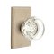 Emtek Georgetown Glass Knob, Sandcast Bronze Door Knob, #3 Rosette, Unlacquered Brass Tumbled White Bronze (TWB)