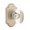 Emtek EM7108HT Crystal Hampton Knob on #1 Rosette Tumbled White Bronze