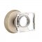 Emtek EM7106MSC Modern Square Crystal Knob on #2 Rosette Tumbled White Bronze