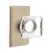 Emtek EM7104MSC Modern Square Crystal Knob on #3 Rosette Tumbled White Bronze