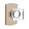 Emtek EM7100MSC Modern Square Crystal Knob on #4 Rosette Tumbled White Bronze