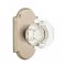 Emtek EM7108OT Old Town Clear Knob on #1 Rosette Tumbled White Bronze