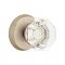 Emtek EM7106OT Old Town Clear Knob on #2 Rosette Tumbled White Bronze