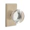 Emtek Providence Glass Knob, Sandcast Bronze Door Knob, #3 Rosette, Unlacquered Brass Tumbled White Bronze (TWB)
