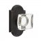 Emtek EM7108MSC Modern Square Crystal Knob on #1 Rosette Medium Bronze