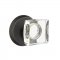 Emtek EM7106MSC Modern Square Crystal Knob on #2 Rosette Medium Bronze