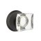 Emtek Modern Square Glass Knob, Sandcast Bronze Door Knob, #2 Rosette, Oil Rubbed Bronze Medium Bronze (MB)