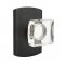Emtek EM7100MSC Modern Square Crystal Knob on #4 Rosette Medium Bronze