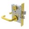 Schlage L Series, 03 Door Handle, Escutcheon, Non-Keyed, Bright Brass Finish