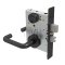 Schlage L Series, 03 Door Handle, Escutcheon, Keyed, Double Cylinder, Non-Deadbolt , Flat Black